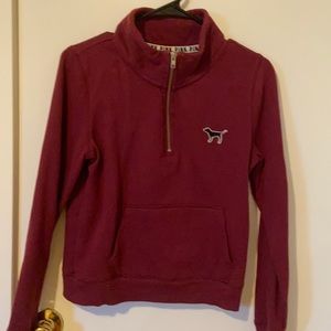 PINK half-zip pullover sweatshirt